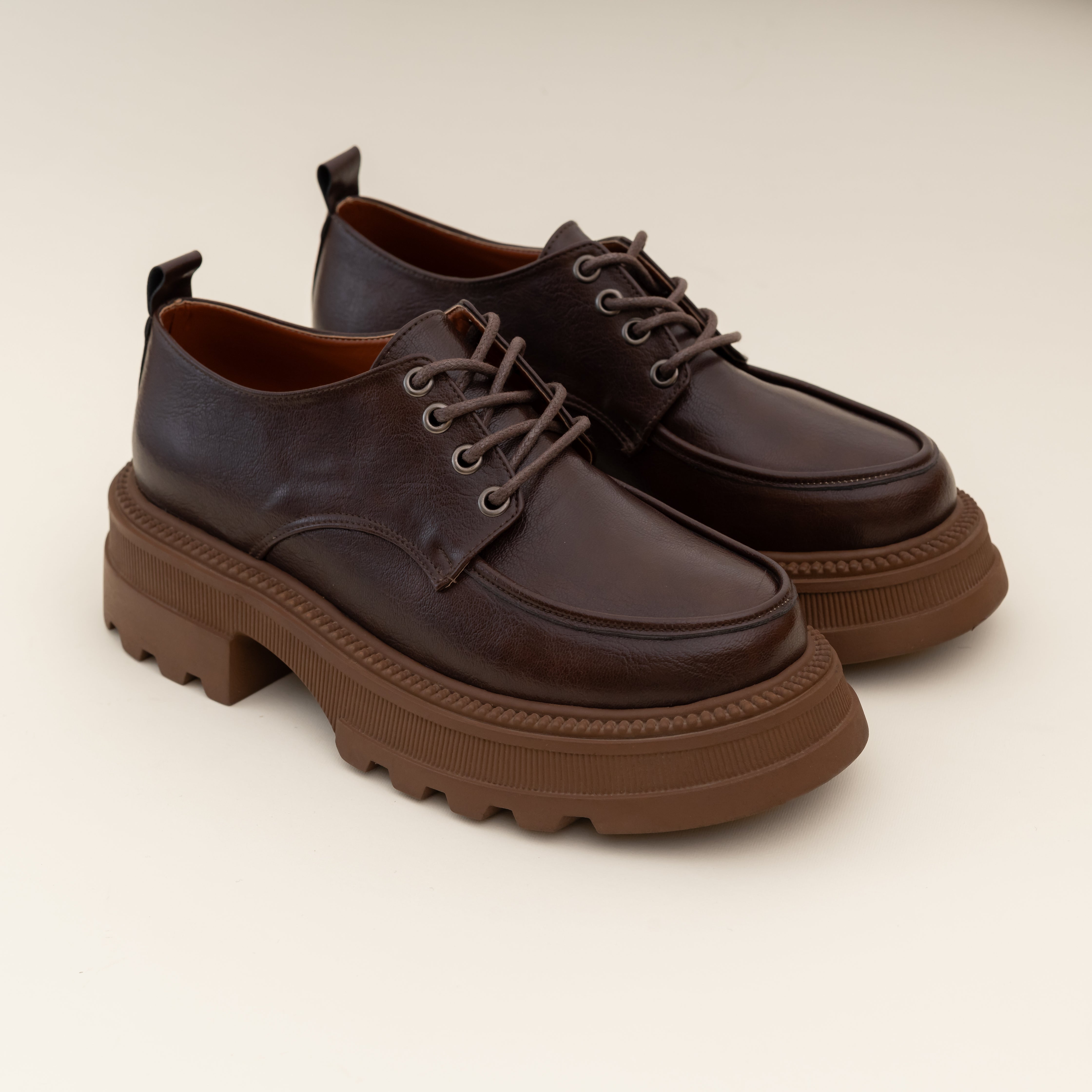 Chunky Lace-up Dark Brown Women