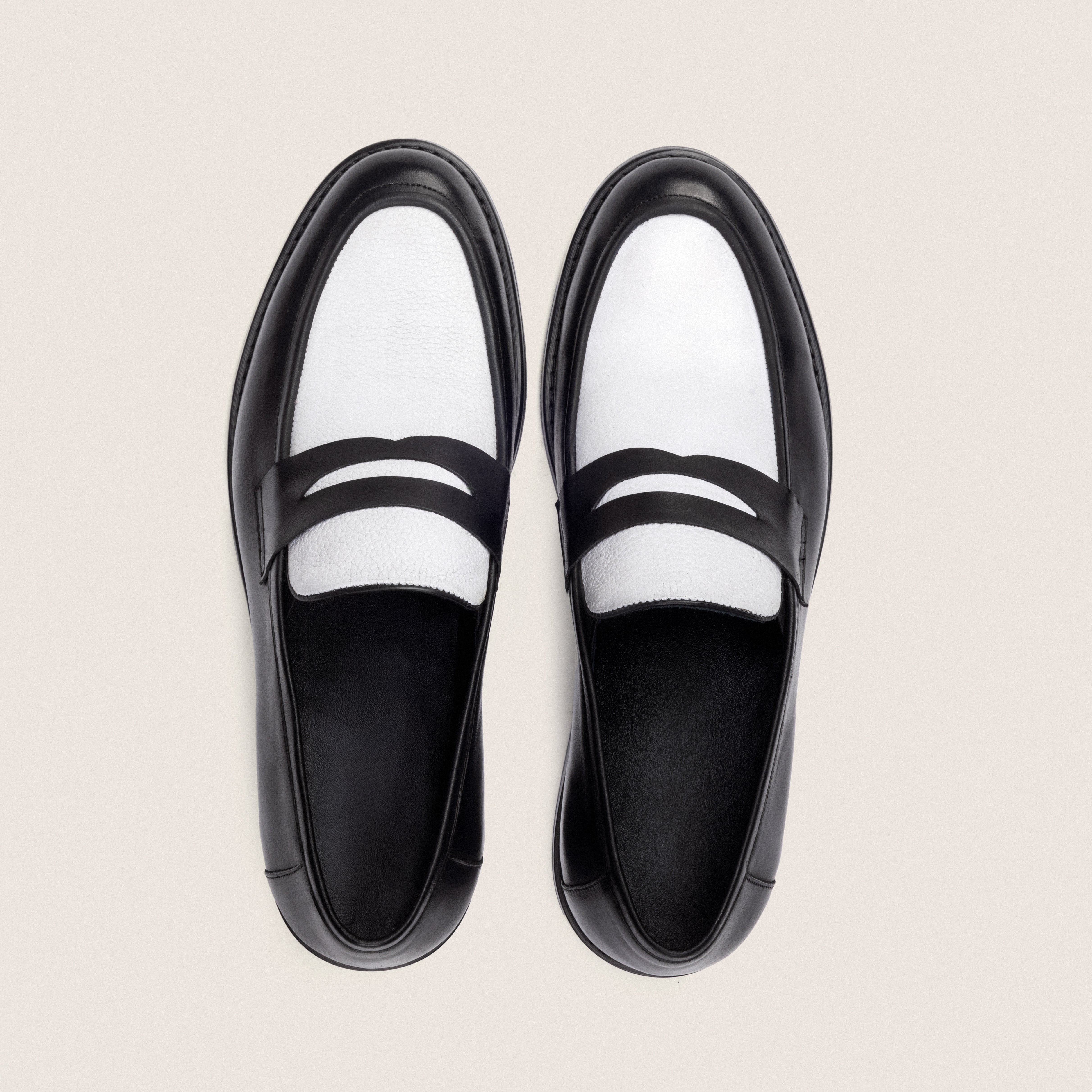Penny Loafers Black+White