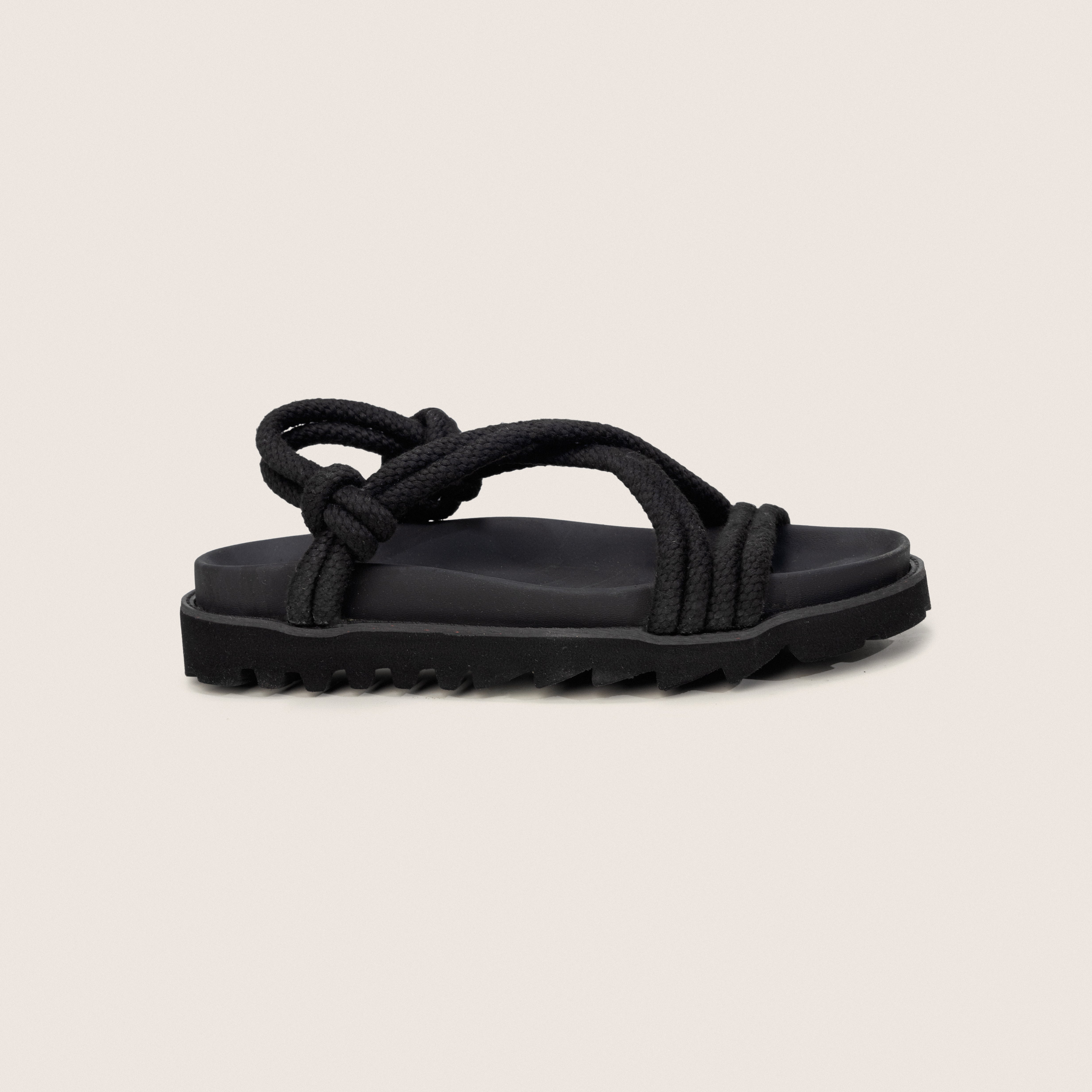 The Rope Sandals in Black