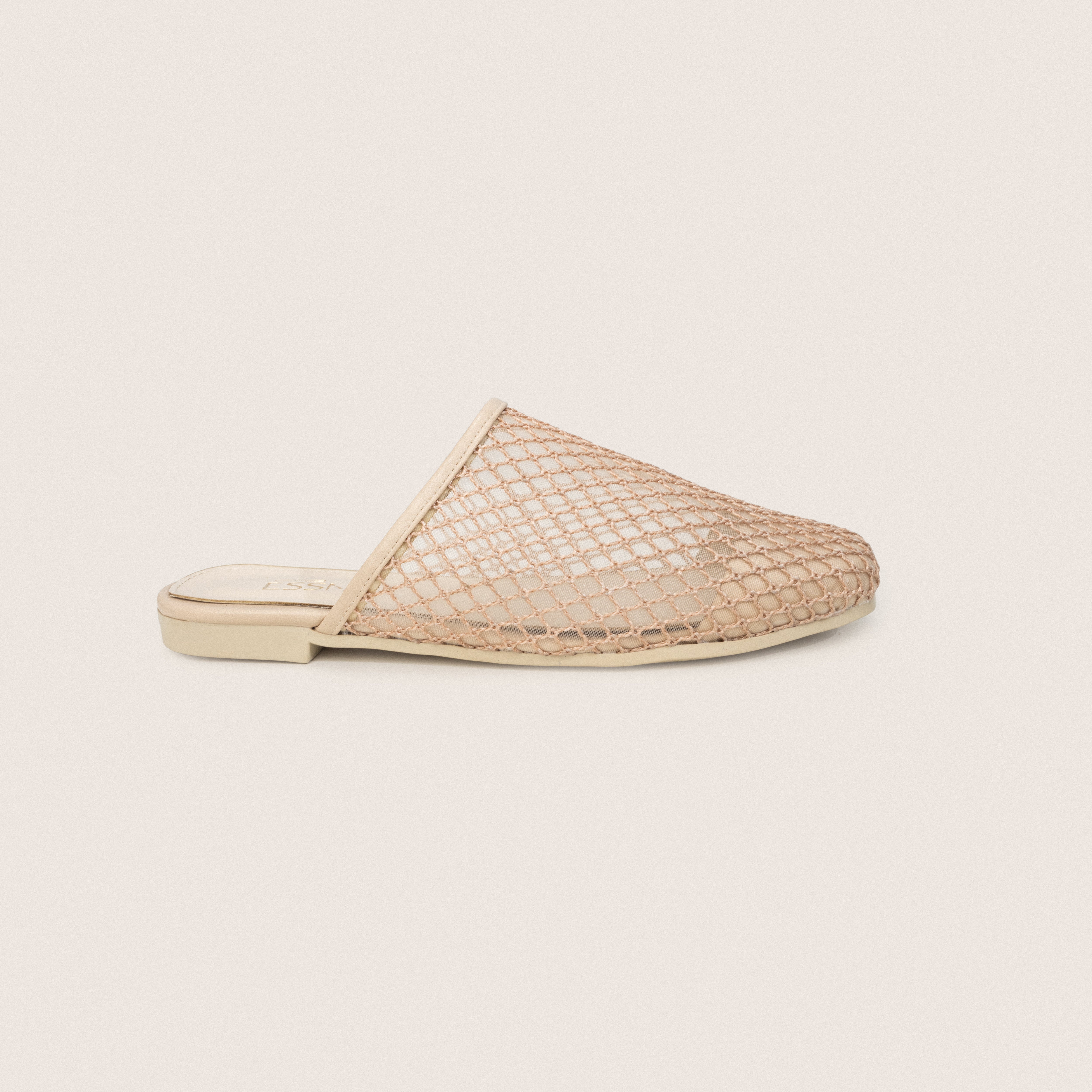 Mesh Mules in Beige