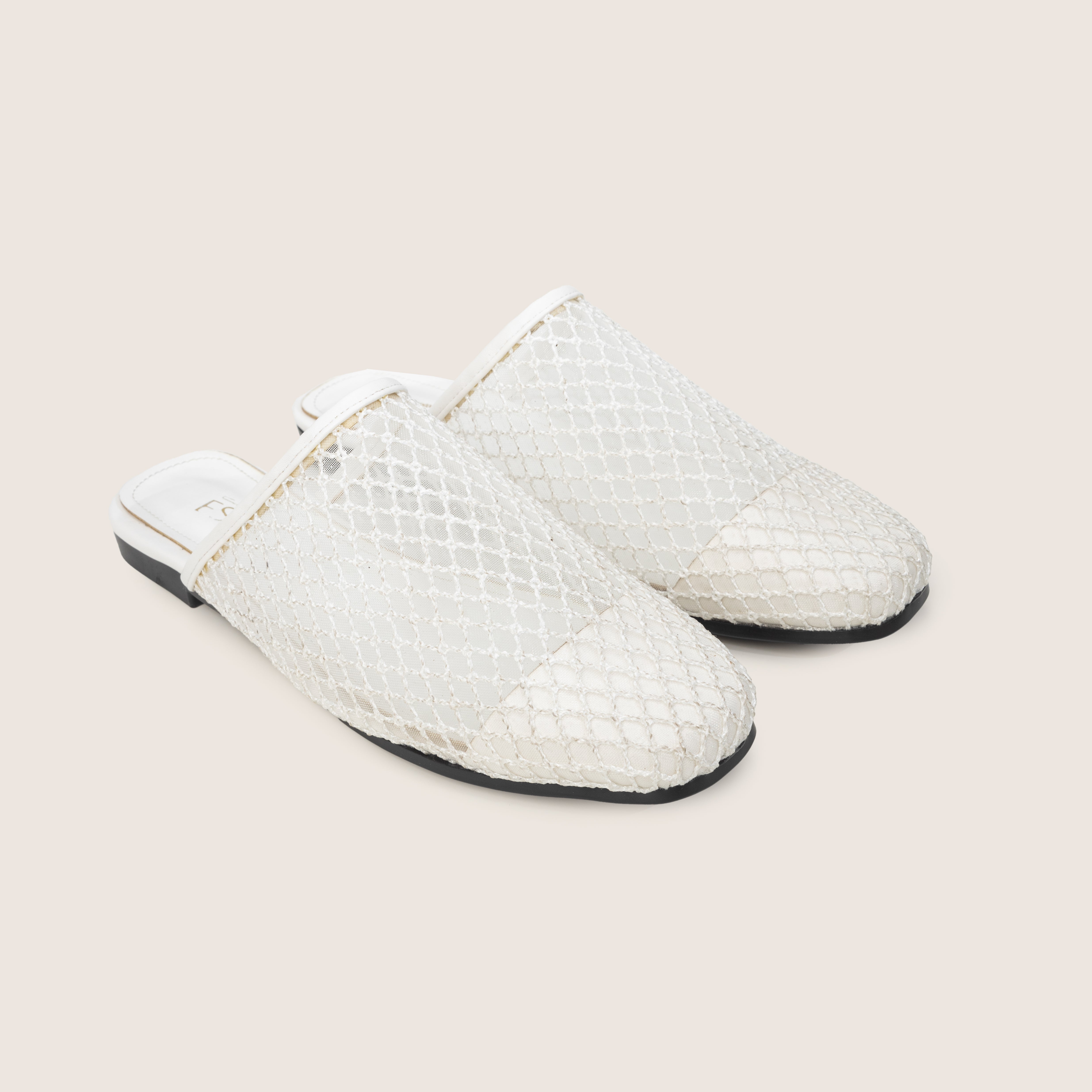 Mesh Mules in White