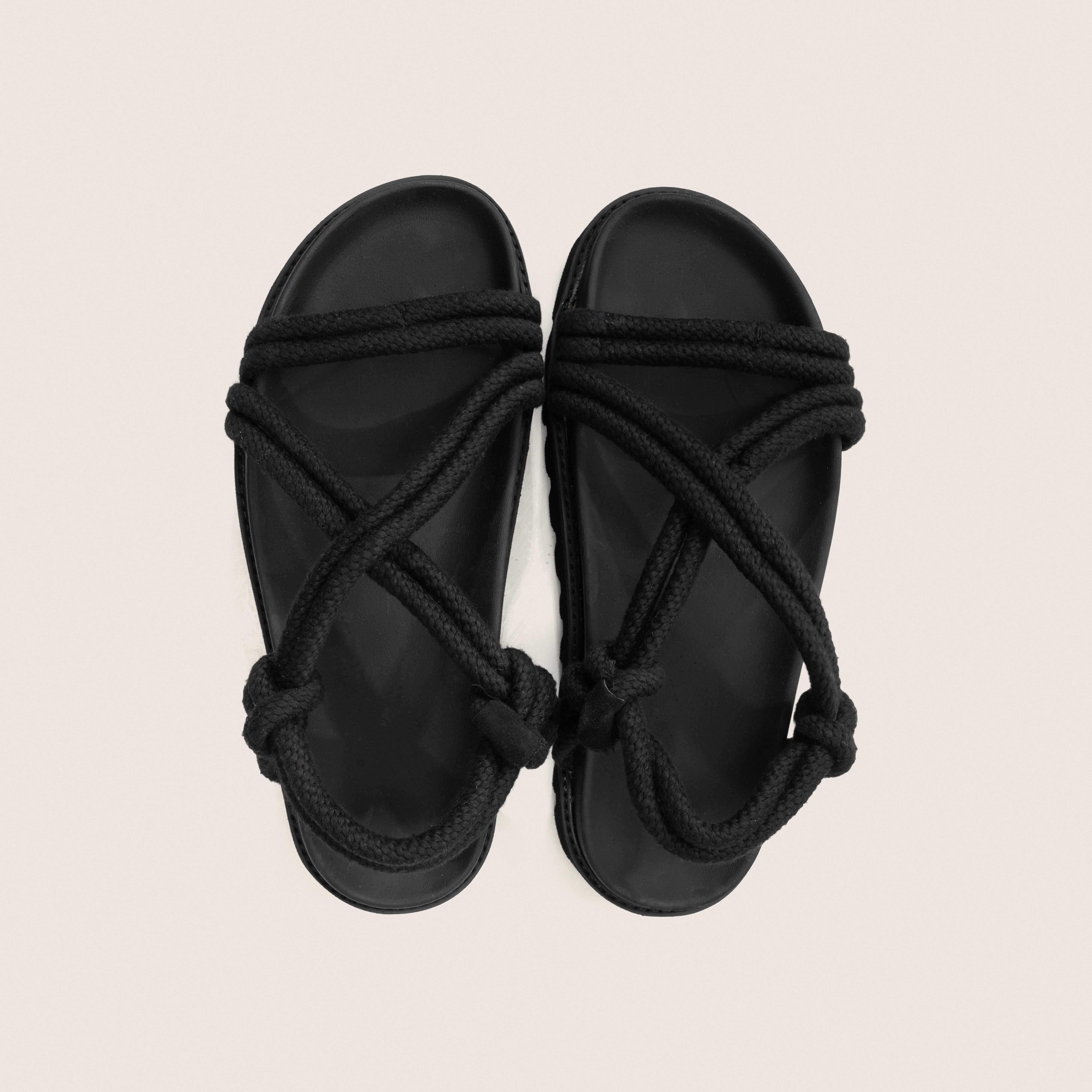 The Rope Sandals in Black