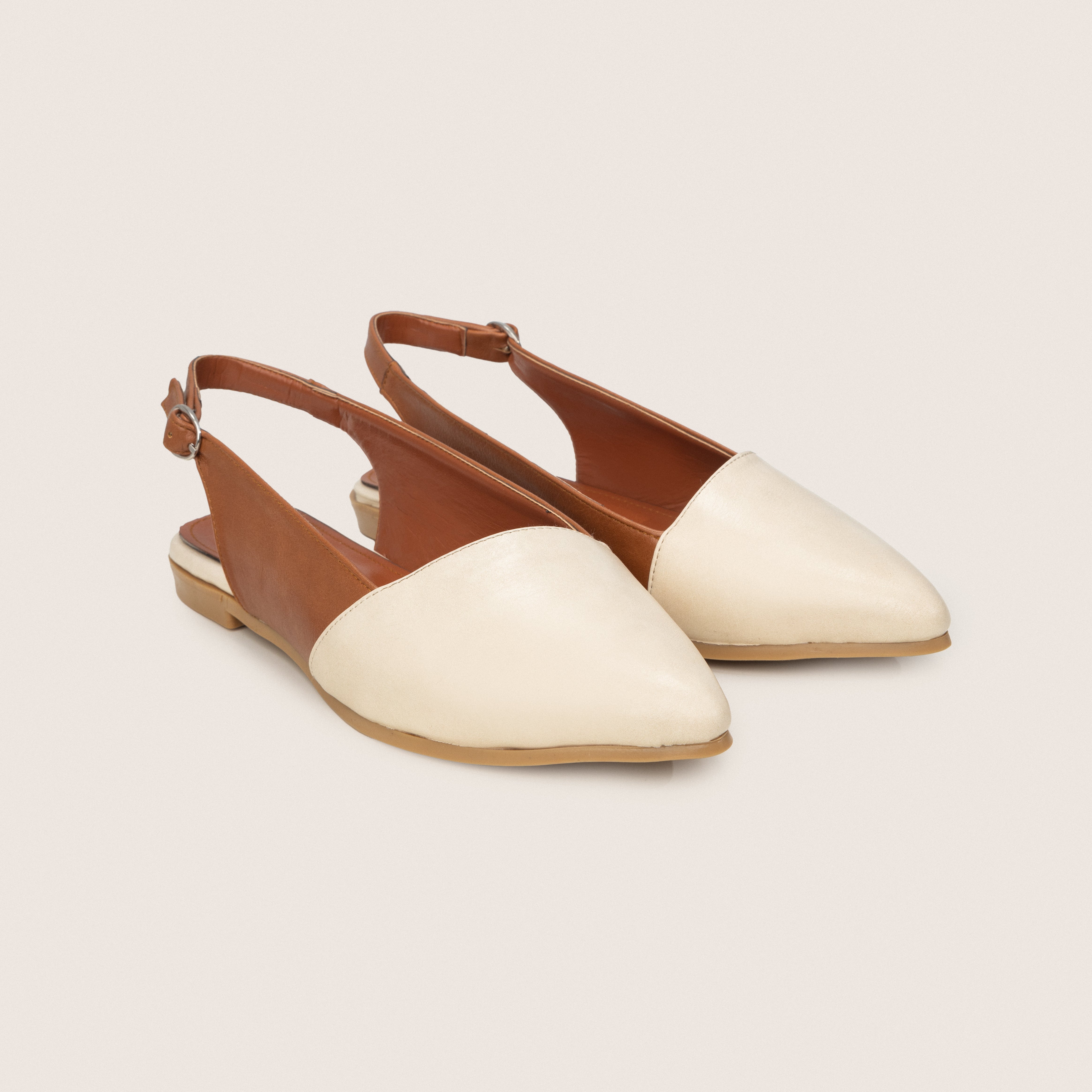 Tone Ballerina in Beige&white