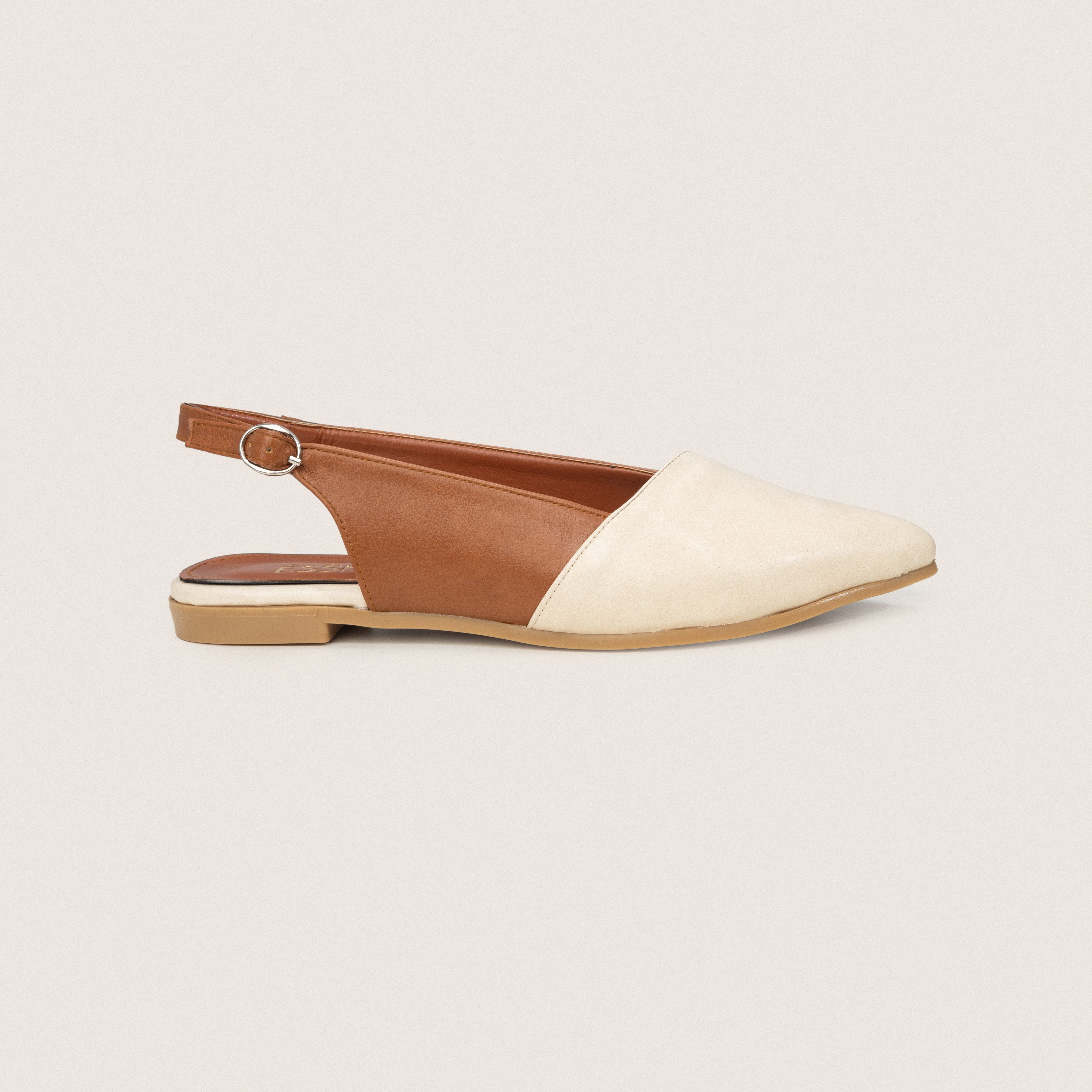 Tone Ballerina in Beige&white