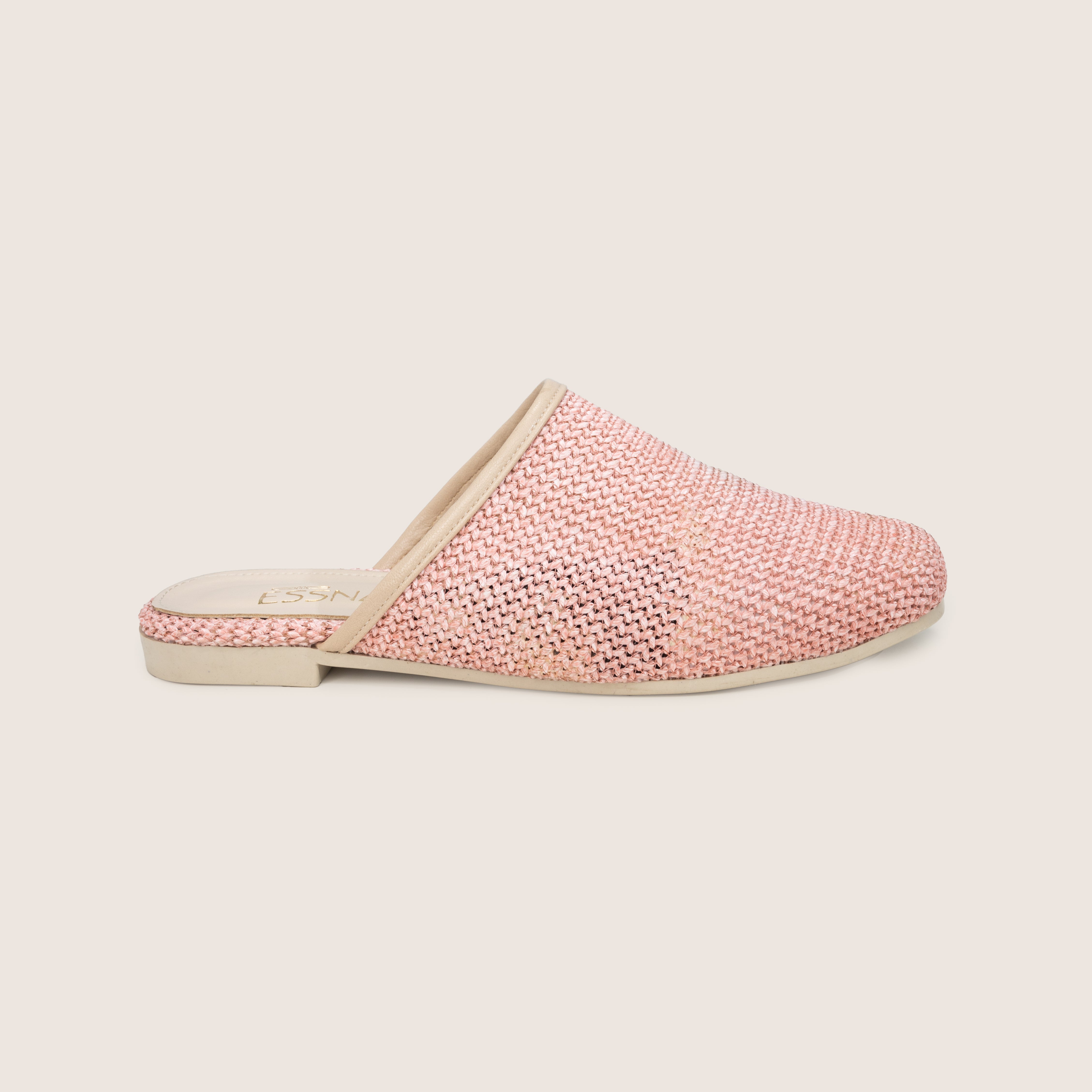 Raffia Mules in Pink